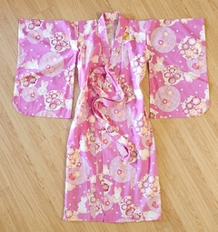 Yukata em Algodão Japonês Rosa Escuro