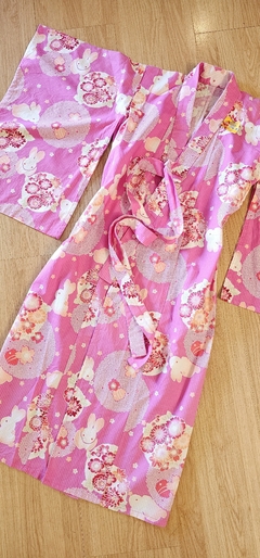 Yukata em Algodão Japonês Rosa Escuro - comprar online
