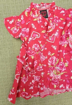 Vestido Kimono Japonês Infantil em Algodão vermelho - comprar online