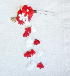 Kanzashi Arranjo De Cabelo Oriental Vermelho - comprar online