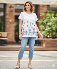 Blusa Feminina em Algodão Bordada - comprar online