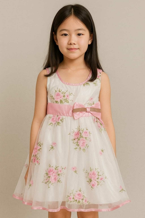 Vestido Infantil Florido Rosa - comprar online