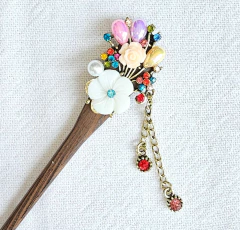 hashi madeira com brilhantes - modelo 1 na internet