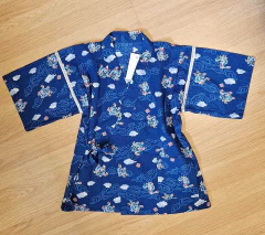 Kimono infantil em algodão Japonês Azul - Dragões - comprar online