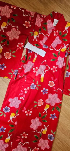 Yukata infantil Vermelha Coelhinho - Algodão - loja online