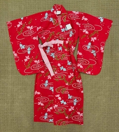 Yukata infantil Vermelha Fundo do Mar