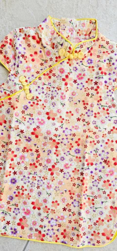 Vestido infantil (Qipao) Primavera Dourada - loja online