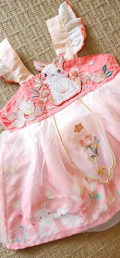 Vestido Infantil Jardim Encantado do Coelhinho