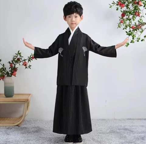 Conjunto Infantil Haori e Hakama Preto - Samurai - comprar online