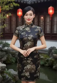 Vestido bordado Flor fortuna - Preto na internet