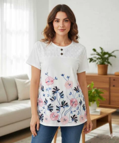 Blusa Feminina em Algodão Bordada - comprar online
