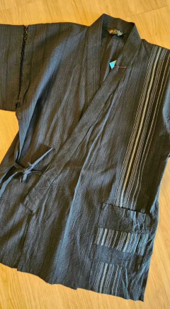 Kimono Japonês Jimbei SIJIRAORI - Preto Kuroshio na internet