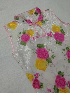 Vestido Infantil em algodão Floral Amarelo e Rosa na internet