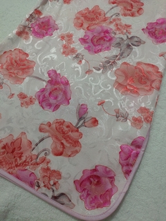 Vestido Infantil em algodão Floral bronze e rosa - Kimonos Liberdade