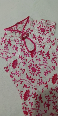 Vestido Infantil Branco Florido - comprar online