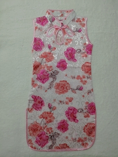 Vestido Infantil em algodão Floral Rosa