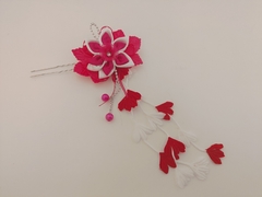Kanzashi Arranjo De Cabelo Oriental Vermelho - modelo 2 - comprar online