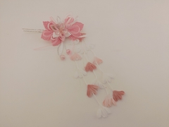 Kanzashi Arranjo De Cabelo Oriental Rosa - modelo 2 - comprar online