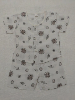 Conjunto oriental infantil em algodão Branco
