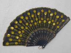 Leque De Tecido Com Lantejoula - Amarelo - comprar online