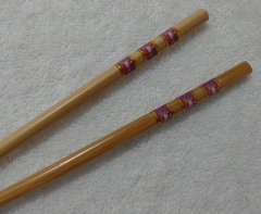 Hashi para cabelo em madeira - Kit 1 Par / Rosa - comprar online