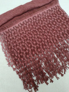 Lenço feminino - Echarpe Vinho Bordô com renda na internet