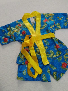 Conjunto Infantil De Cetim Azul - Dragão - comprar online