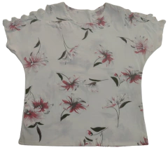 Blusa de malha Branca com Flor