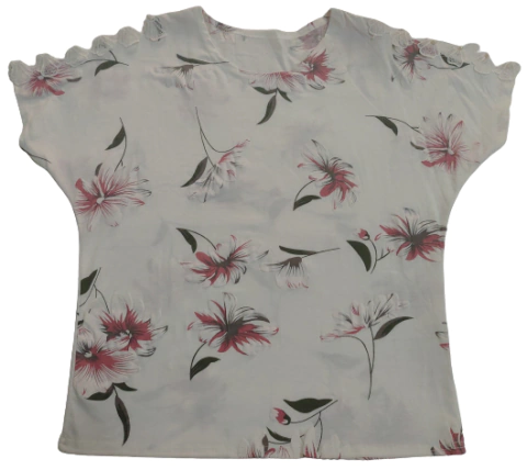 Blusa de malha Branca com Flor