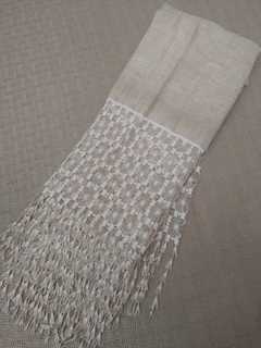 Lenço feminino - Echarpe Caqui com renda