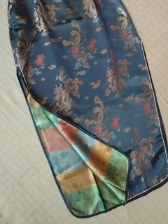 Vestido Longo Preto Dragão e Fênix - Sem manga - Kimonos Liberdade