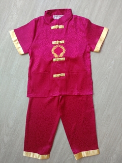 Conjunto Oriental Infantil Cetim Vermelho