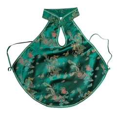 Frente Única Oriental Com Estampa De Dragão E Fênix- Verde