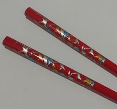 Hashi para cabelo em madeira - Kit 1 Par - Tsuru - Vermelho modelo 2 - comprar online