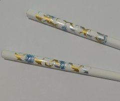 Hashi para cabelo em madeira - Tsuru - Branco modelo 2 - comprar online