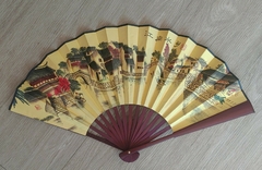 Leque Grande Oriental De Bambu - Paisagem - modelo 22
