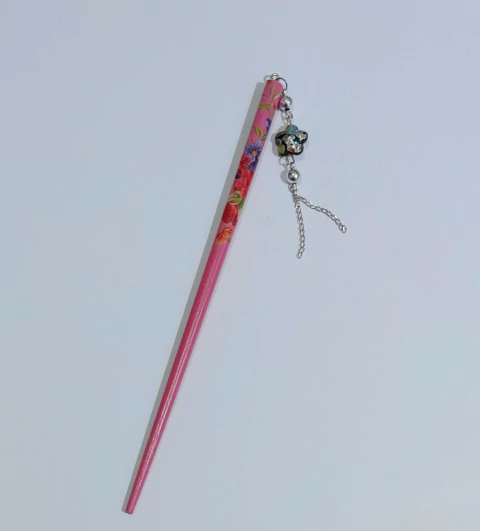 Palito Hashi Oriental Para Cabelo - Rosa