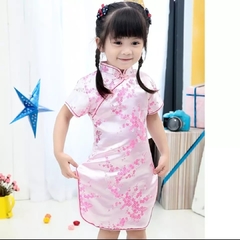 Vestido Infantil Com Estampa De Flor De Cerejeira - Rosa na internet