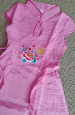 Vestido Infantil Rosa - Kimonos Liberdade