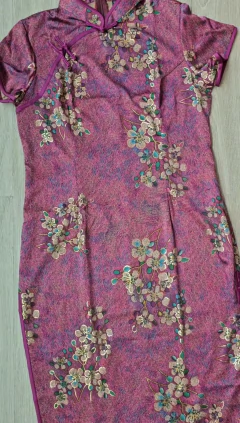 Vestido Curto Oriental Púrpura Brilhante - loja online