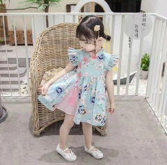 Vestido Infantil algodão Flor Sakura com Pingente - Rosa - comprar online