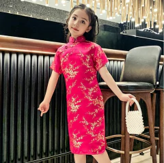 Vestido Infantil Estampa de Flor de Cerejeira Pink