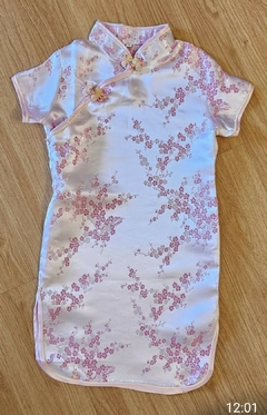 Vestido Infantil Com Estampa De Flor De Cerejeira - Rosa - Kimonos Liberdade