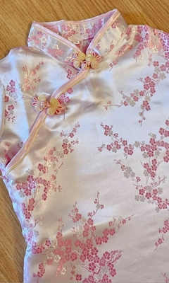Vestido Infantil Com Estampa De Flor De Cerejeira - Rosa - loja online
