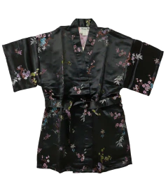 Kimono Infantil Preto Com Flor de cerejeira na internet