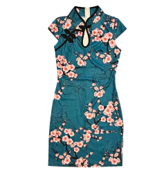 Vestido Verde Esmeralda com sakura - loja online