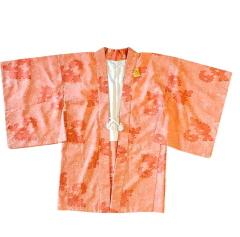 Imagem do Kimono curto Algodão Japonês Peônias - Laranjado