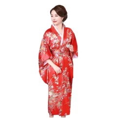 Yukata em Seda Flor Fortuna - Vermelha na internet