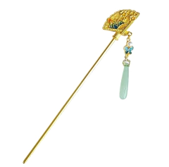 Palito Hashi em metal com brilhantes - modelo 7 - Kimonos Liberdade