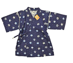 Kimono infantil em algodão Japonês Leques e Dinossauros - Kimonos Liberdade